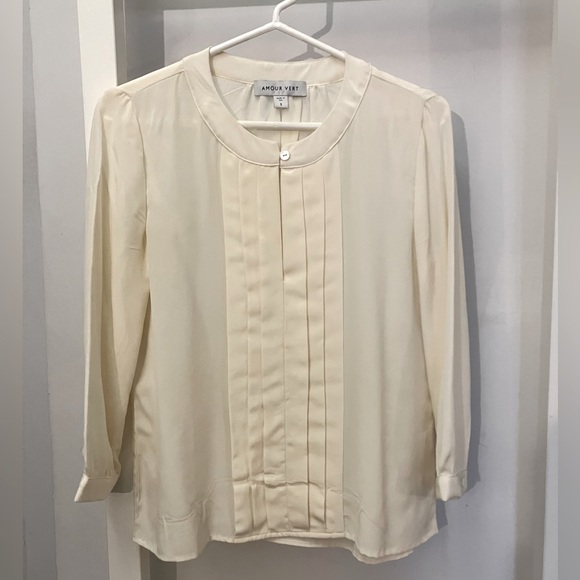 Amour Vert silk blouse; size S - Picture 1 of 6